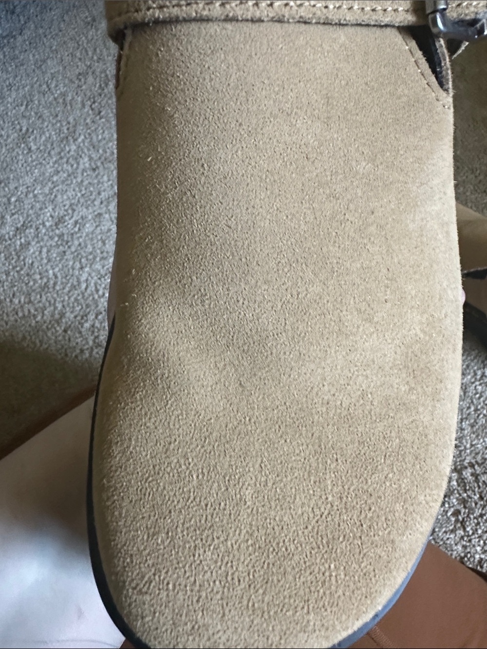 Dr. Martens Beige Suede Buckle Clog zebzag platform - Picture 8 of 11